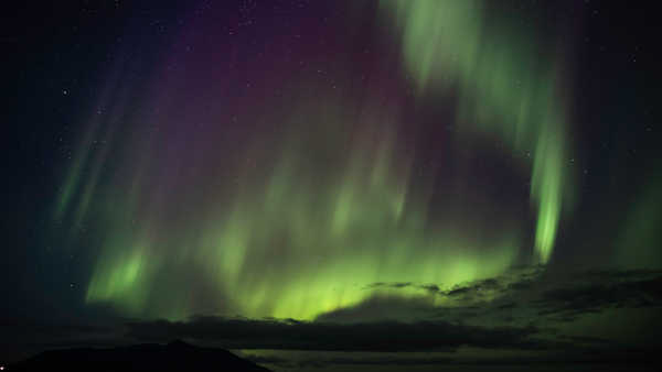 Display of beautiful northern lights